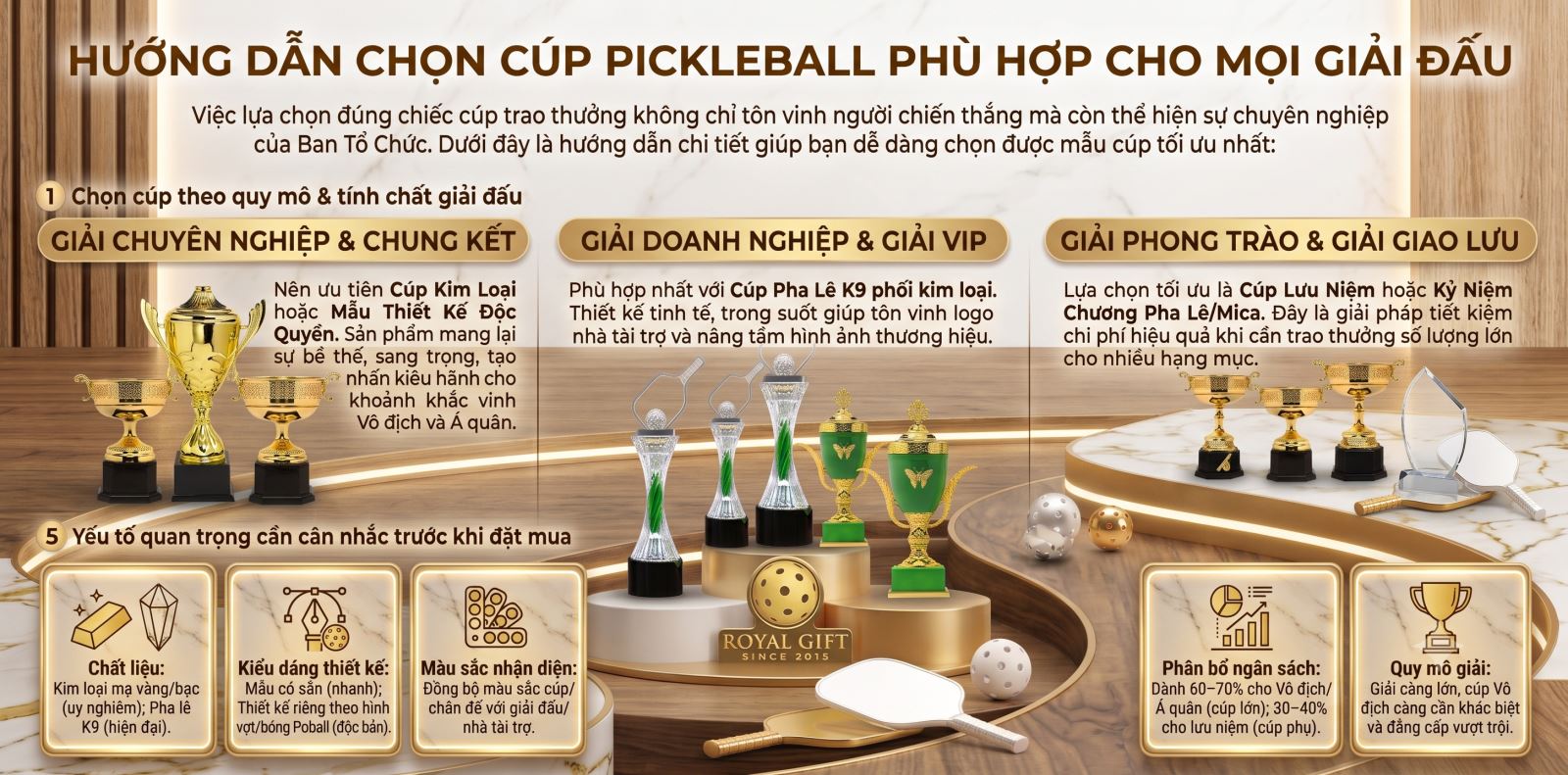Hướng dẫn chọn cúp pickleball