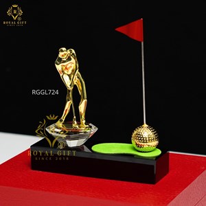 CÚP GOLF KỸ THUẬT PHA LÊ PHỐI KIM LOẠI MÀU VÀNG - RG - GL724 