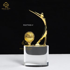 CÚP GOLF NGHỆ THUẬT KIM LOẠI PHỐI PHA LÊ - RG - KT - N06V 